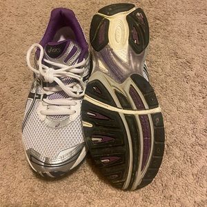 Asics Womens White/Purple Gel Phoenix T073N Running Sneakers Shoes -  Size 8